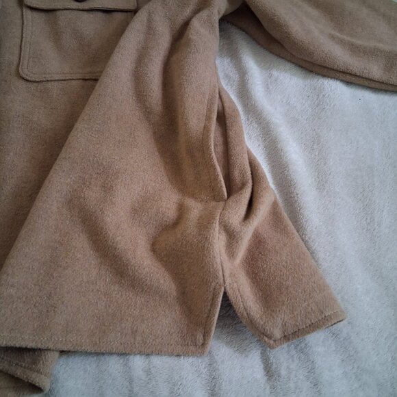 Old Navy Women's Size 2X Camel Soft-Brushed Wool Blend Utility Shacket - Picture 9 of 14